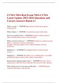  NHA CCMA Latest Update 2023-2024 CCMA NHA Real Exam Questions and Correct Answers Rated A+