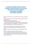 A EFDA BOARD EXAM LATEST  VERSION 2023-2024 REAL EXAM 300+  QUESTIONS AND CORRECT  ANSWERS|(VERIFIED  ANSWERS)AGRADE