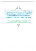 Pediatrics Melissa Stewart 12-Yr-Old Cc: Confusion-Reported By Patient Mother COMPLETE SOLUTIONS EXPERT  AUTHOR FEEDBACK 2023 UPDATE