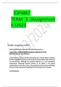 IOP4867  TERM 3 (Assignment   6	)2023 