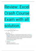 Review: Excel Crash Course Exam with all  solution.