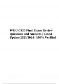 WGU C425 OA Exam Questions With Correct Answers Latest Update Graded A+ | WGU C425 Objective Assessment Exam Questions With Answers | WGU C425 Exam Prep Questions With Correct Answers Latest Update & WGU C425 Final Exam Questions and Answers Latest Update