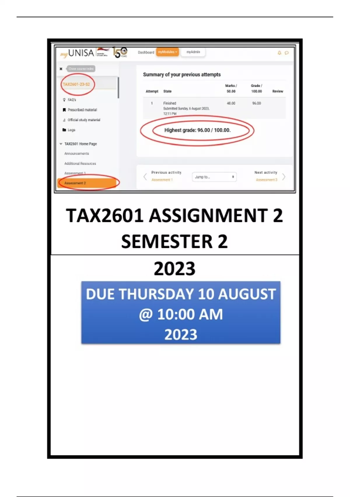 tax 2601 assignment 2 2021