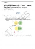 AQA GCSE Geography Section A: The Challenges of natural hazards Grade 9 notes