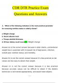 CDR DTR Practice Exam Questions and Answers Latest 2023 - 2024 [100% correct answers]