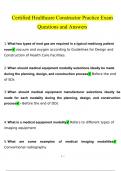 Certified Healthcare Constructor Practice Exam  Questions and Answers Latest 2023 - 2024 [100% correct answers]