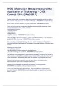 WGU Information Management and the Application of Technology - C468 Correct 100%(GRADED A)