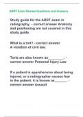 ARRT Exam Review Questions and Answers	
