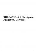 PHIL 347 Week 2 Checkpoint Questions | 100% Verified.