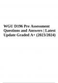 WGU D196 Pre-Assessment: Exam Questions With Correct Answers | WGU D196 Exam Practice Questions With Correct Answers | WGU D196 Exam Questions With Answers | WGU D196 Midterm Exam Questions and Answers & WGU D196 Final ExamQuestions With Answers Latest Up