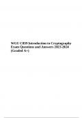 WGU C839 Introduction to Cryptography: Exam Practice Questions With Correct Answers | Updated 2023-2024 Graded A+