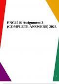 ENG1516 Assignment 3 (COMPLETE ANSWERS) 2023.