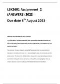 LSK2601 Assignment 2 (ANSWERS) 2023 Due date 8th August 2023