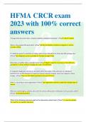 HFMA CRCR exam 2023 with 100% correct answers