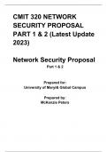 CMIT 320 NETWORK SECURITY PROPOSAL PART 1 & 2 (Latest Update 2023)