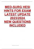 MED-Surg HESI hints for exam Latest Update 2023/2024 (New Questions Included)