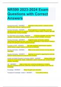 Bundle For NR 599 Exam Questions with Complete Solutions