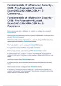 Fundamentals of Information Security - C836: Pre-Assessment:Latest Exam2023/2024,GRADED A+/ E-Commerce