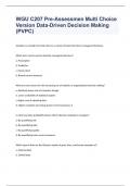 WGU C207 Pre-Assessmen Multi Choice Version Data-Driven Decision Making (PVPC)