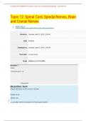 Topic 12: Spinal Cord, Spindal Nerves, Brain and Cranial Nerves •	BIO201_MH_V3 •	Topic 12: Spinal Cord, Spindal Nerves, Brain and Cranial Nerves Started on	Saturday, April 15, 2023, 1:30 AM