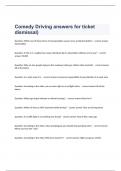 Comedy Driving answers for ticket dismissal questions and 100%correct answers