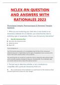 NCLEX-RN QUESTION AND ANSWERS WITH RATIONALES 2023 Physiological Integrity: Pharmacological & Parenteral Therapies Questions