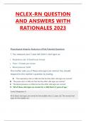 NCLEX-RN QUESTION AND ANSWERS WITH RATIONALES 2023   Physiological Integrity: Reduction of Risk Potential Questions