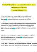 CON 237 Simplified Acquisition Procedures Exam Questions and Answers Latest 2023 - 2024 [100% correct answers]