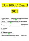 COP1000C Quiz 3 Questions and Answers Latest 2023 - 2024 [100% correct answers]