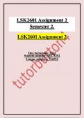 LSK2601 Assignment 2 Semester 2.   LSK2601 Assignment 2      Due September 2023 S