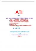 ATI RN LEADERSHIP PROCTORED EXAM (38 EXAM SETS)