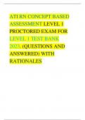 ATI RN CONCEPT BASED ASSESSMENT LEVEL 1 PROCTORED EXAM FOR LEVEL 1 TEST BANK 2023. (QUESTIO