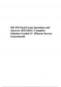 NR 293 PHARM: Final Exam Questions With Answers Latest Update | NR 293 Final Exam Review Questions and Answers | NR 293 Final Exam Practice Questions With Answers & NR 293 Final Exam Questions With Correct Answers Latest Update 2024-2025 (Graded A+)