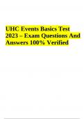 UHC Events Basics Test (2023 – 2024) Questions and Answers