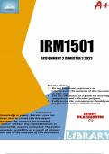 IRM1501 Assignment 2 (COMPLETE ANSWERS) Semester 2 2023 - DUE September 2023