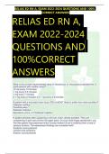 RELIAS ED RN A, EXAM 2022-2024 QUESTIONS AND 100% CORRECT ANSWERS RELIAS ED RN A, EXAM 2022-2024 QUESTIONS AND 100%CORRECT ANSWERS