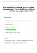 Medical-Surgical Nursing, Making Connections to Practice 2nd Edition By Hoffman Sullivan (Test Bank)