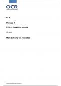 OCR AS LEVEL Physics A H156/01 JUNE 2022 FINAL MARK SCHEME >Breadth in physics