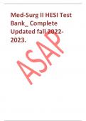 Med-Surg II HESI Test Bank_ Complete Updated fall 2022- 2023