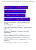 PA Act 120 Exam  QUESTIONS WITH  100% SOLUTIONS LATEST UPDATE 2023