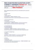 RBS EXAM REVIEW QUESTION &100% CORRECT ANSWERS RATED!! A+ (Which neighborhood quality of life issue is most affected……….) RBS PASSED!!