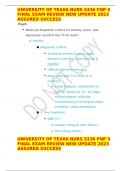 UNIVERSITY OF TEXAS NURS 5336 FNP 3 FINAL EXAM REVIEW NEW UPDATE 2023 ASSURED SUCCESS 