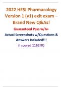 2022 HESI Pharmacology Version 1 (v1) exit exam – Brand New Q&As! Guaranteed Pass w/A+