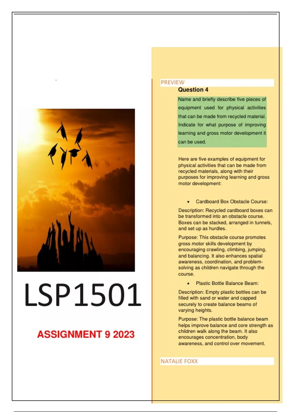 lsp1501 assignment 9 2023