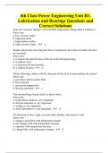 4th Class Power Engineering Unit B1: Lubrication and Bearings Questions and Correct Solutions