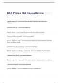 BASI Pilates Mat Course Review  2023 questions and 100% correct answers