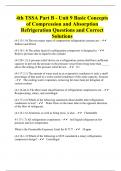 4th TSSA Part B - Unit 9 Basic Concepts of Compression and Absorption Refrigeration Questions and Correct Solutions