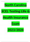 North Carolina XCEL Testing Life & Health Insurance Exam 2023/2024