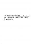 NRNP 6541 MIDTERM Exam Questions With 100% Correct Answers 2023/2024 | Latest Graded A+