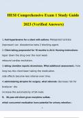 HESI Comprehensive Exam 1 Study Guide 2023 (Verified Answers)